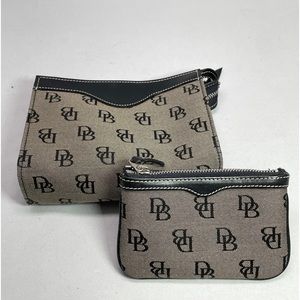 Doony & Bourke black/gray monogram large and small coin cases.